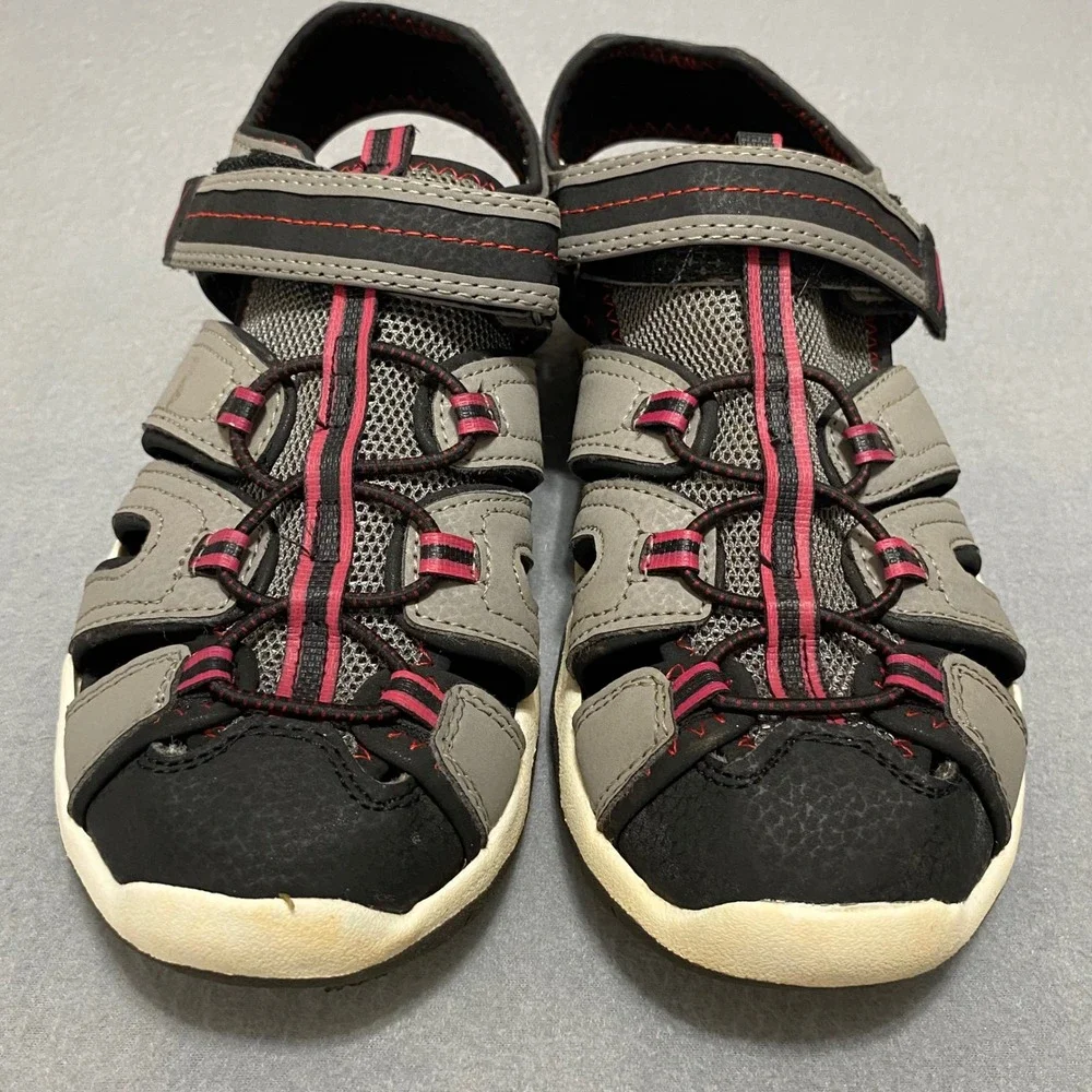 Wonder Nation Boys Grey Black Red Fisherman Sport Sandals Size 4‎ Kids